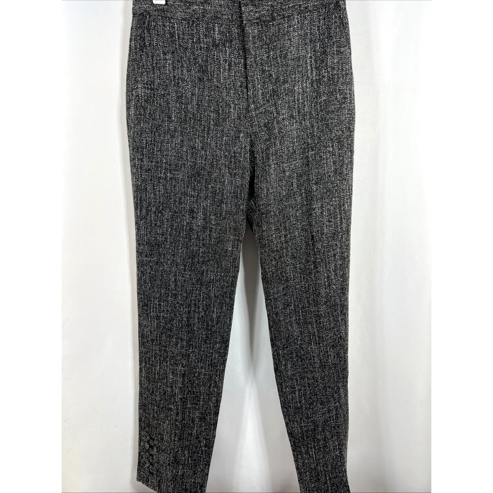 NWT Monaco Women's Tweed Straight Leg Black & White Cropped Career Pants Size 00